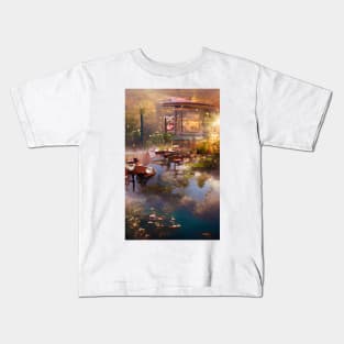 The Coffee Teal ocean pond | sunset pond Cafe Kids T-Shirt